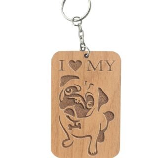 love my dog key chain laser cut