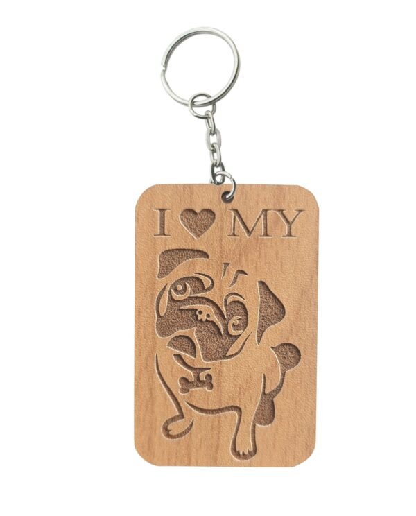 love my dog key chain laser cut