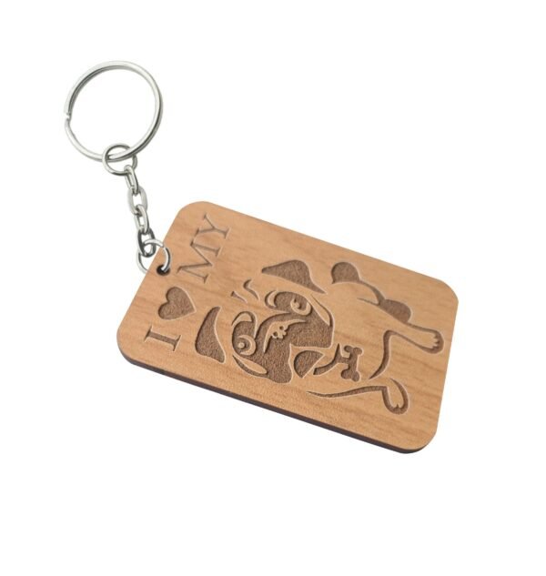 love my dog key chain laser cut