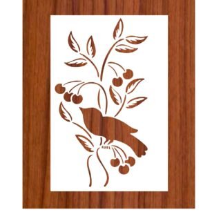 bird tree stencil laser cut file