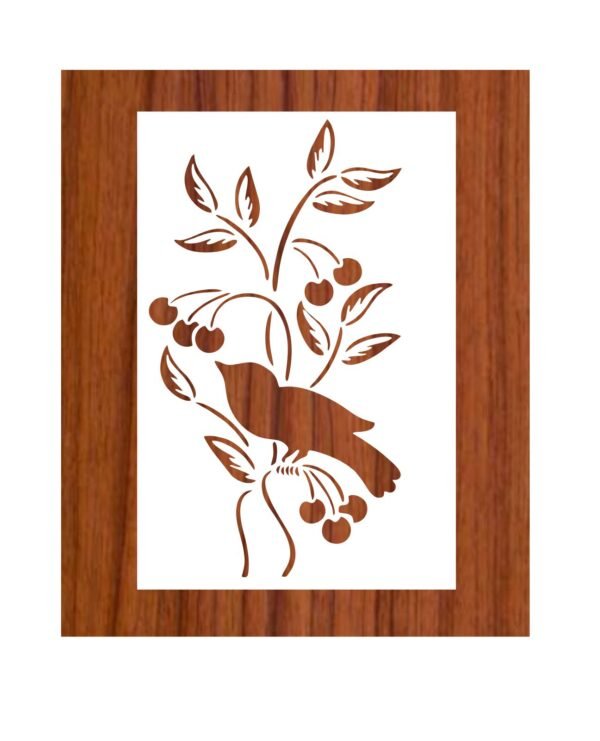 bird tree stencil laser cut file