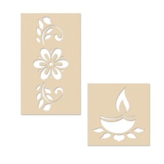 diya floor rangoli stencil laser cut files